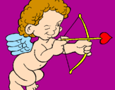 Dibuix Cupido apuntant amb la fletxa pintat per  marina