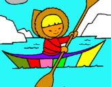 Dibuix Canoa esquimal pintat per marcel  setó