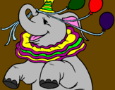 Dibuix Elefant amb 3 globus pintat per Ines