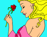 Dibuix Princesa amb una rosa pintat per cloe jonas