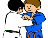 Dibuix Judo amistós pintat per ELENA