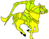 Dibuix Cavaller a cavall IV pintat per aleix