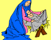 Dibuix Naixement del nen Jesús  pintat per maria