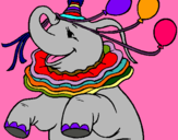 Dibuix Elefant amb 3 globus pintat per cris