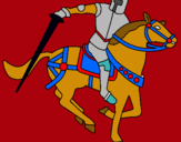 Dibuix Cavaller a cavall IV pintat per andres