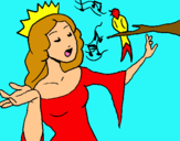 Dibuix Princesa cantant pintat per laura