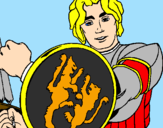 Dibuix Cavaller amb escut de lleó pintat per  ARNAU