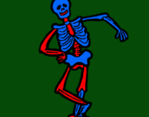 Dibuix Esquelet content  pintat per anonim