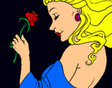 Dibuix Princesa amb una rosa pintat per luis jimenez