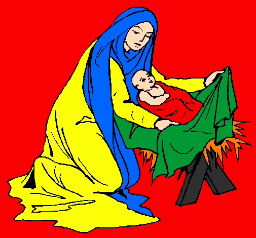Dibuix Naixement del nen Jesús  pintat per ¨Ç¨ñp.,kjhhhgjjhgfy67ar