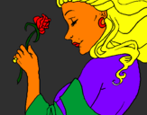 Dibuix Princesa amb una rosa pintat per keko