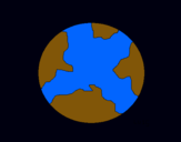 Dibuix Planeta terra pintat per marc