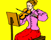 Dibuix Dama violinista pintat per gemma i xavier