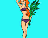 Dibuix Romana amb vestit de bany pintat per romana bikini