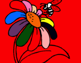 Dibuix Margarida amb abella pintat per flora lluc