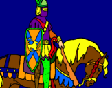 Dibuix Cavaller a cavall pintat per Francesc