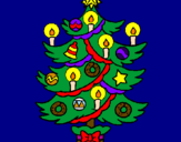 Dibuix Arbre de Nadal amb espelmes pintat per topotrol