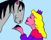 Dibuix Princesa i cavall pintat per jessica