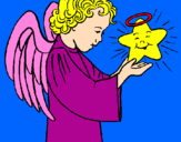 Dibuix Àngel i estrella pintat per raquel