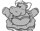 Dibuix Hipopótama amb llaç pintat per POL
