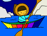 Dibuix Canoa esquimal pintat per Núria