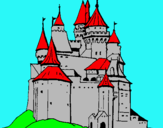 Dibuix Castell medieval pintat per taci