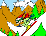Dibuix Esquiador pintat per MARINA