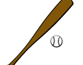 Dibuix Bat i bola de beisbol pintat per Tux