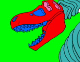 Dibuix Esquelet tiranosauri rex pintat per ELOI I EMILI