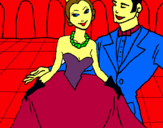 Dibuix Princesa i príncep en el ball reial pintat per NICOLE