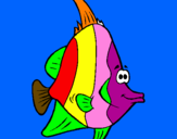 Dibuix Peix tropical pintat per sergi