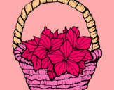 Dibuix Cistell amb flors 2 pintat per iratze