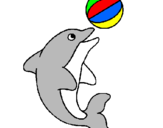 Dibuix Dofí jugant amb una pilota pintat per M.Angels