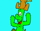 Dibuix Cactus amb barret  pintat per CLAUDIA
