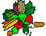 Dibuix verdures pintat per menjar