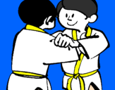 Dibuix Judo amistós pintat per Pep