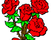 Dibuix Ram de roses pintat per anachi
