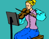 Dibuix Dama violinista pintat per ariane
