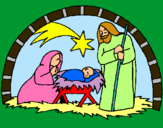 Dibuix Pessebre de nadal  pintat per mariona vicent