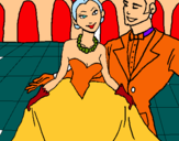 Dibuix Princesa i príncep en el ball reial pintat per LUNA