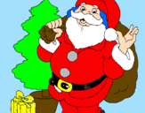 Dibuix Santa Claus i un arbre de nadal  pintat per rafel