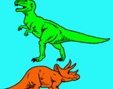 Dibuix Triceratops i tiranosaurios rex  pintat per POL VIÑALS