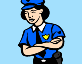 Dibuix Policia dona pintat per laura