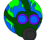 Dibuix Terra amb màscara de gas pintat per llollopitorri