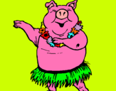 Dibuix Porc hawaià pintat per Silvia cateura
