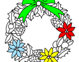 Dibuix Corona de flors nadalenca  pintat per CARLOS 