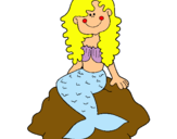 Dibuix Sirena asseguda en una roca  pintat per mireia antoner