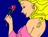 Dibuix Princesa amb una rosa pintat per Maria Catala