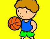 Dibuix Jugador de bàsquet pintat per claudia soca