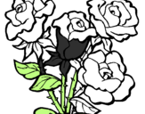 Dibuix Ram de roses pintat per MERITXELL